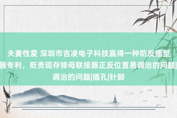 夫妻性爱 深圳市吉凌电子科技赢得一种防反插型排母联接器专利，贬责现存排母联接器正反位置易调治的问题|插孔|针脚