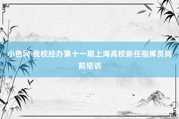 小色网 我校经办第十一期上海高校新任指挥员岗前培训