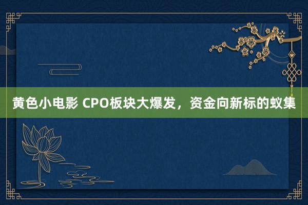 黄色小电影 CPO板块大爆发，资金向新标的蚁集