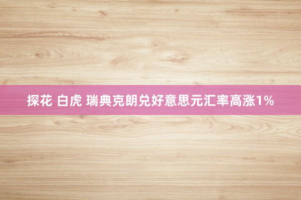 探花 白虎 瑞典克朗兑好意思元汇率高涨1%